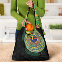 Tafea Tribal Tattoo with Namele Leaves Grocery Bag