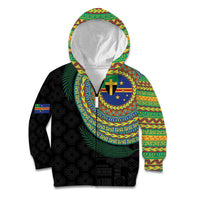 Tafea Tribal Tattoo with Namele Leaves Kid Hoodie LT03 Zip Hoodie Black - Polynesian Pride