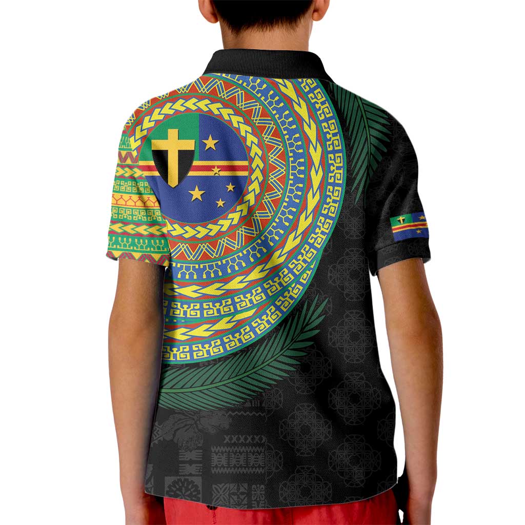 Tafea Tribal Tattoo with Namele Leaves Kid Polo Shirt LT03 - Polynesian Pride