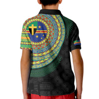 Tafea Tribal Tattoo with Namele Leaves Kid Polo Shirt LT03 - Polynesian Pride