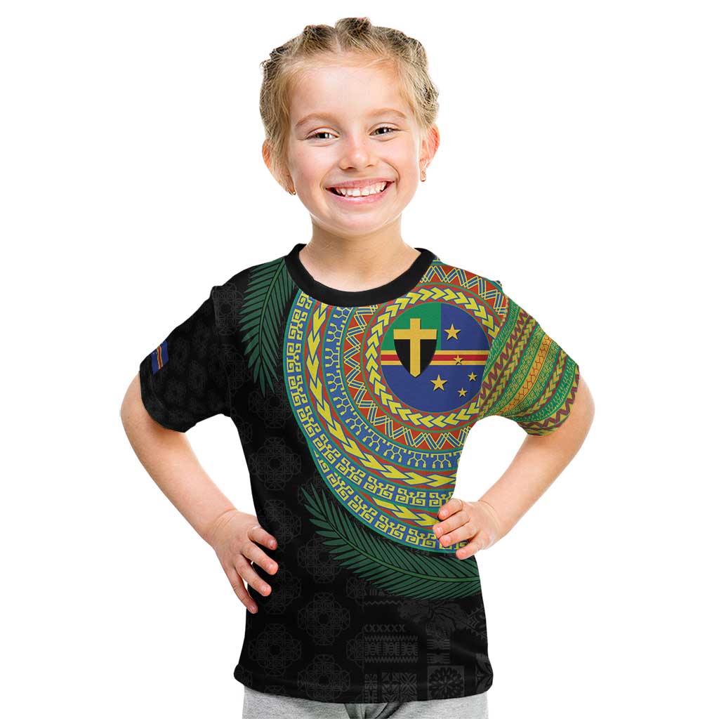 Tafea Tribal Tattoo with Namele Leaves Kid T Shirt LT03 Black - Polynesian Pride