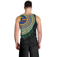 Tafea Tribal Tattoo with Namele Leaves Men Tank Top