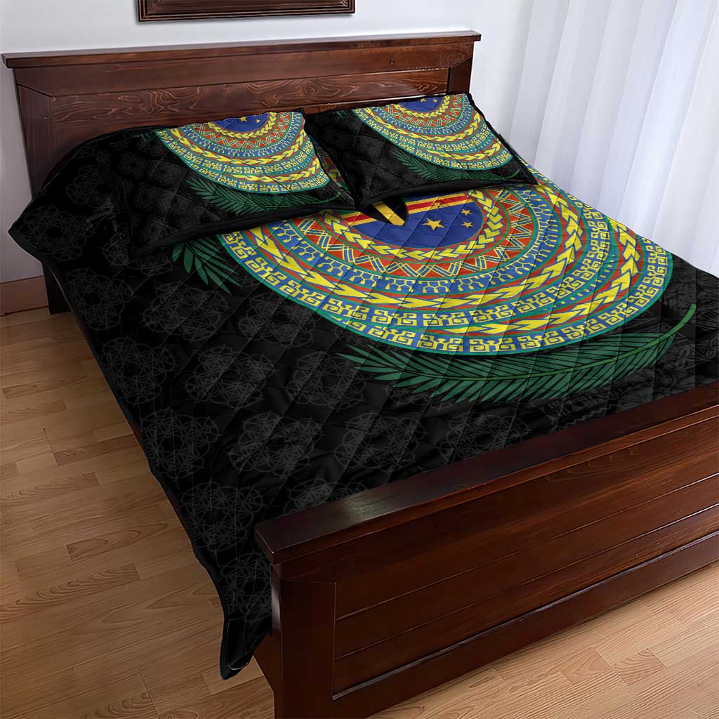 Tafea Tribal Tattoo with Namele Leaves Quilt Bed Set