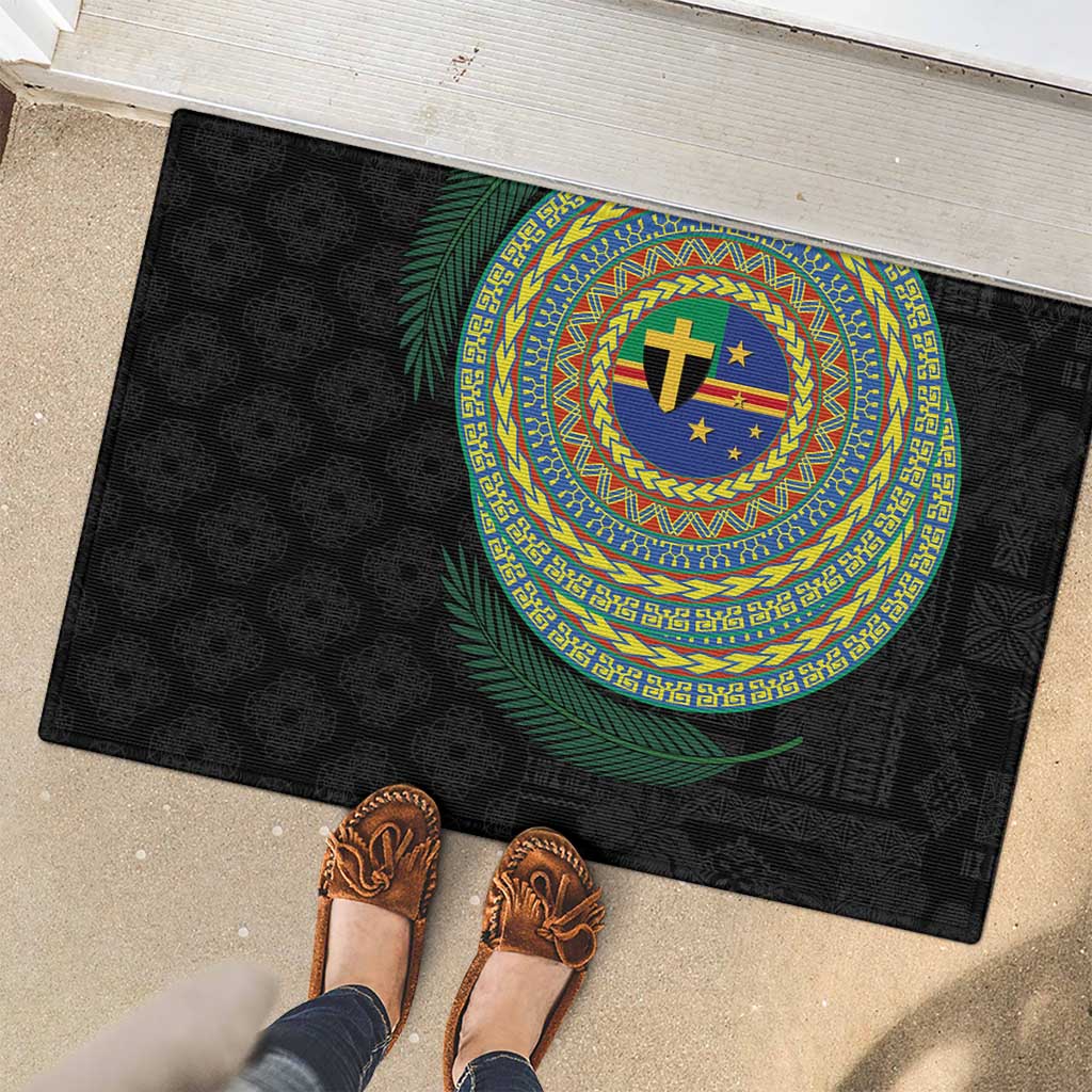 Tafea Tribal Tattoo with Namele Leaves Rubber Doormat LT03 - Polynesian Pride