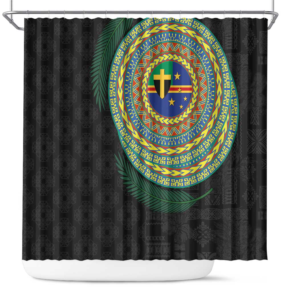 Tafea Tribal Tattoo with Namele Leaves Shower Curtain