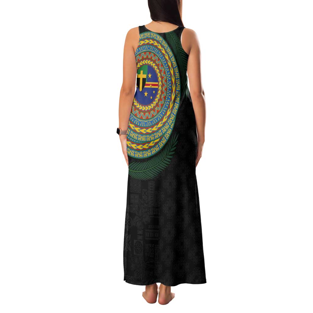 Tafea Tribal Tattoo with Namele Leaves Tank Maxi Dress