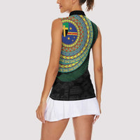 Tafea Tribal Tattoo with Namele Leaves Women Sleeveless Polo Shirt LT03 - Polynesian Pride