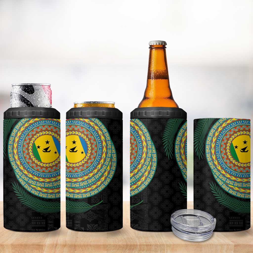 Malampa Tribal Tattoo with Namele Leaves 4 in 1 Can Cooler Tumbler