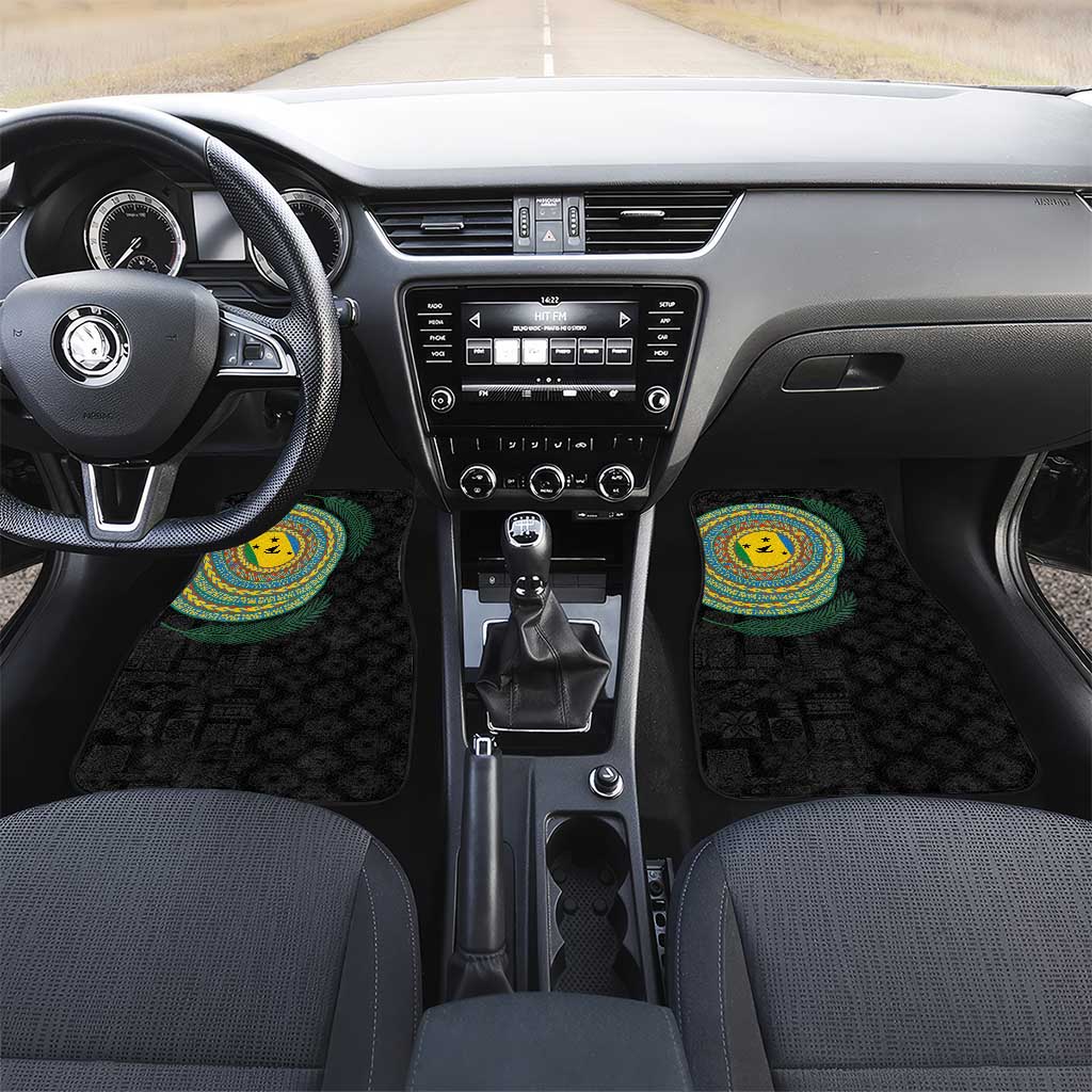 Malampa Tribal Tattoo with Namele Leaves Car Mats