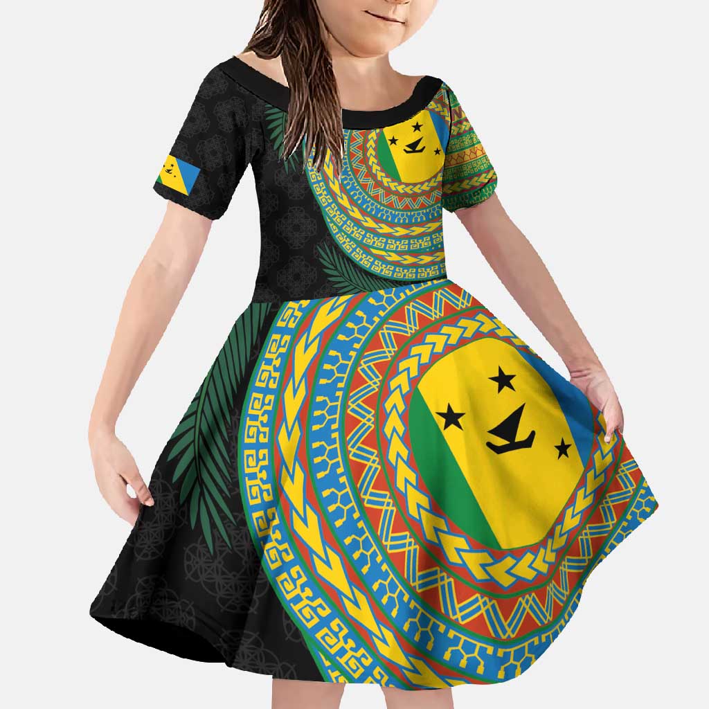 Malampa Tribal Tattoo with Namele Leaves Family Matching Long Sleeve Bodycon Dress and Hawaiian Shirt