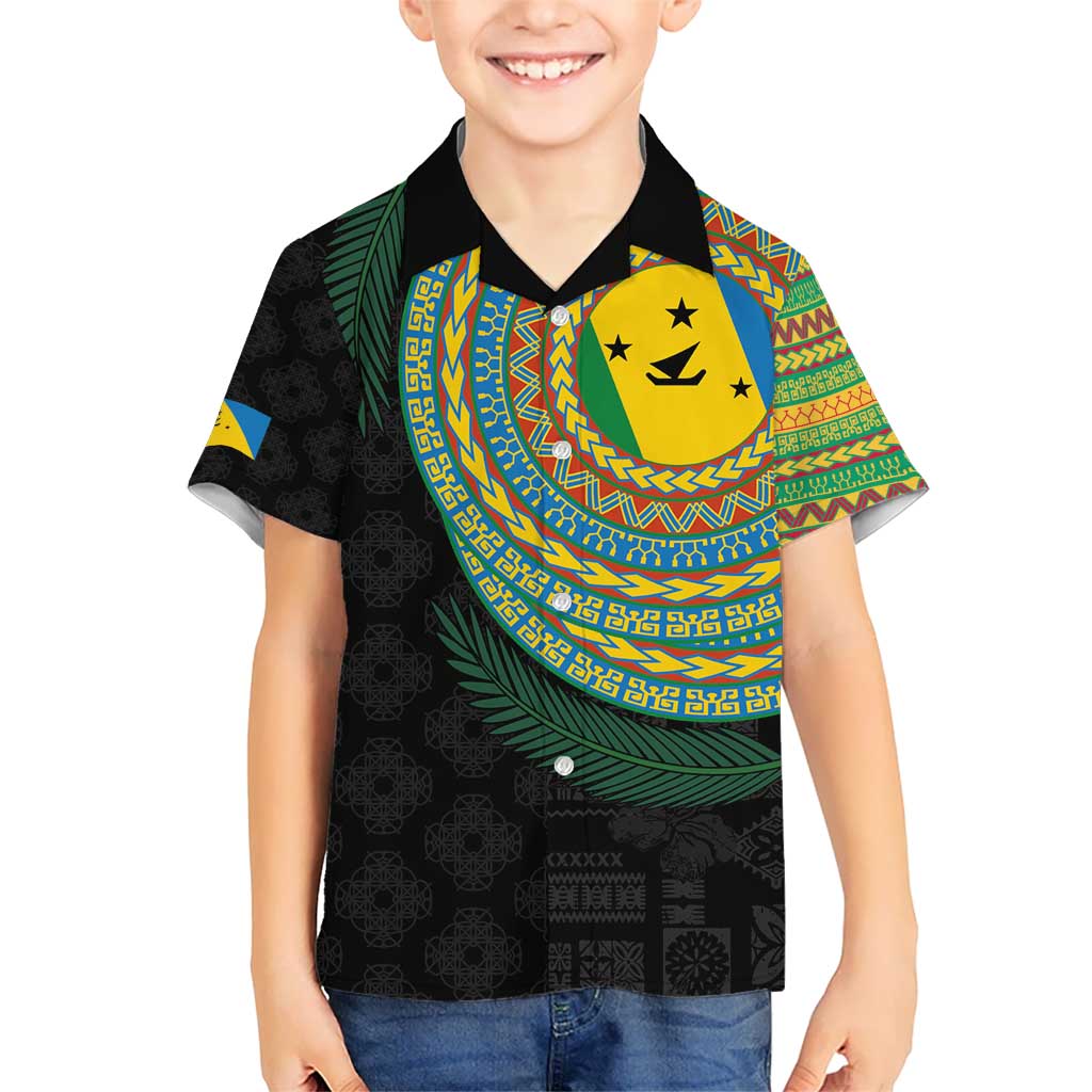 Malampa Tribal Tattoo with Namele Leaves Kid Hawaiian Shirt