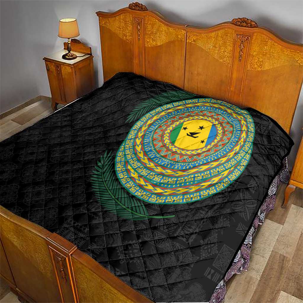 Malampa Tribal Tattoo with Namele Leaves Quilt