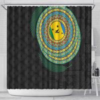 Malampa Tribal Tattoo with Namele Leaves Shower Curtain