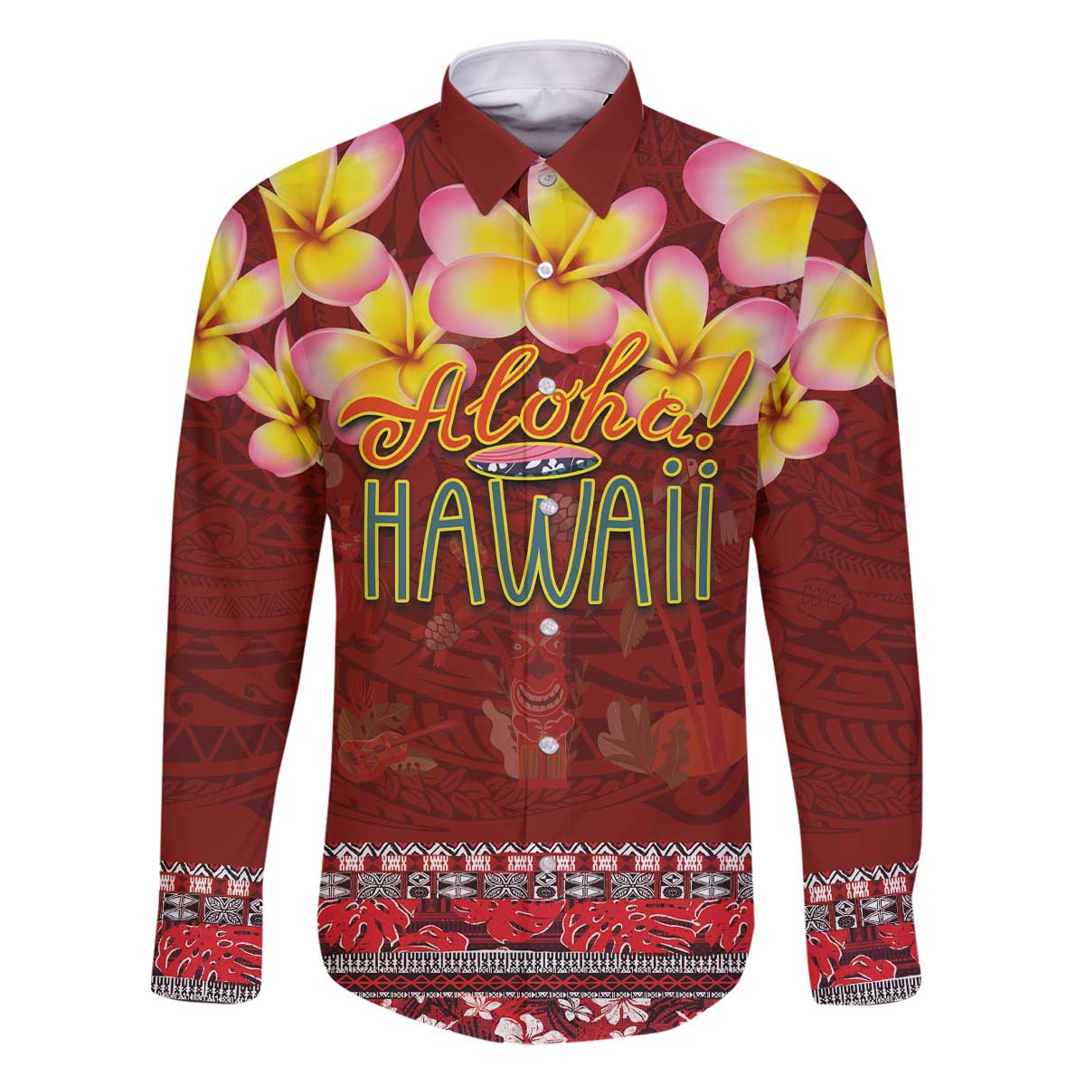 Aloha Plumeria Flowers Family Matching Puletasi and Hawaiian Shirt With Hawaiian Style Tapa Tribal