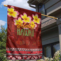 Aloha Plumeria Flowers Garden Flag With Hawaiian Style Tapa Tribal LT03 - Polynesian Pride