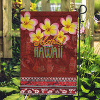 Aloha Plumeria Flowers Garden Flag With Hawaiian Style Tapa Tribal LT03 Garden Flag Red - Polynesian Pride