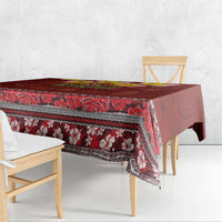 Aloha Plumeria Flowers Tablecloth With Hawaiian Style Tapa Tribal LT03 - Polynesian Pride
