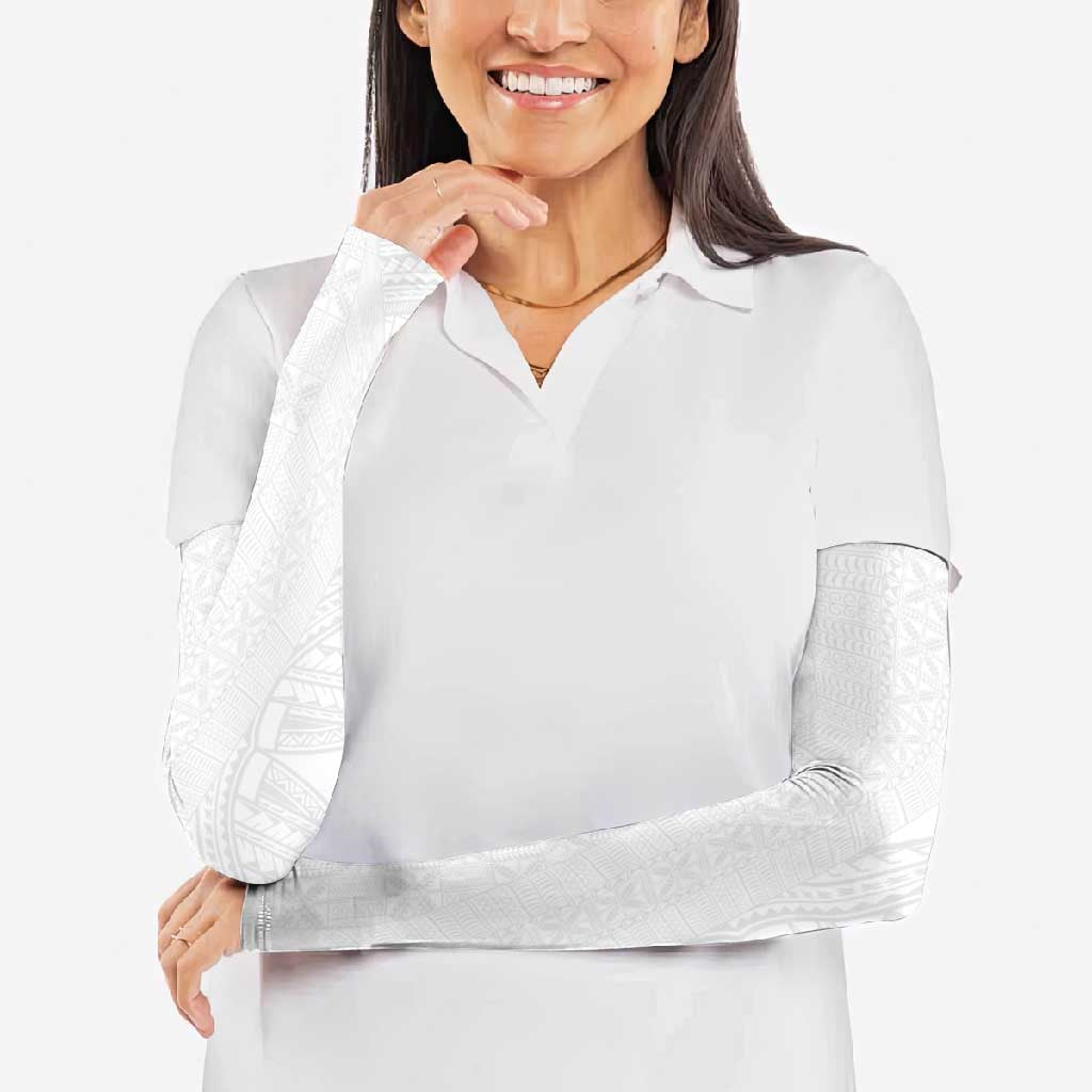 Niue White Sunday Arm Sleeves Hiapo Tribal Art Tattoos - Polynesian Pride