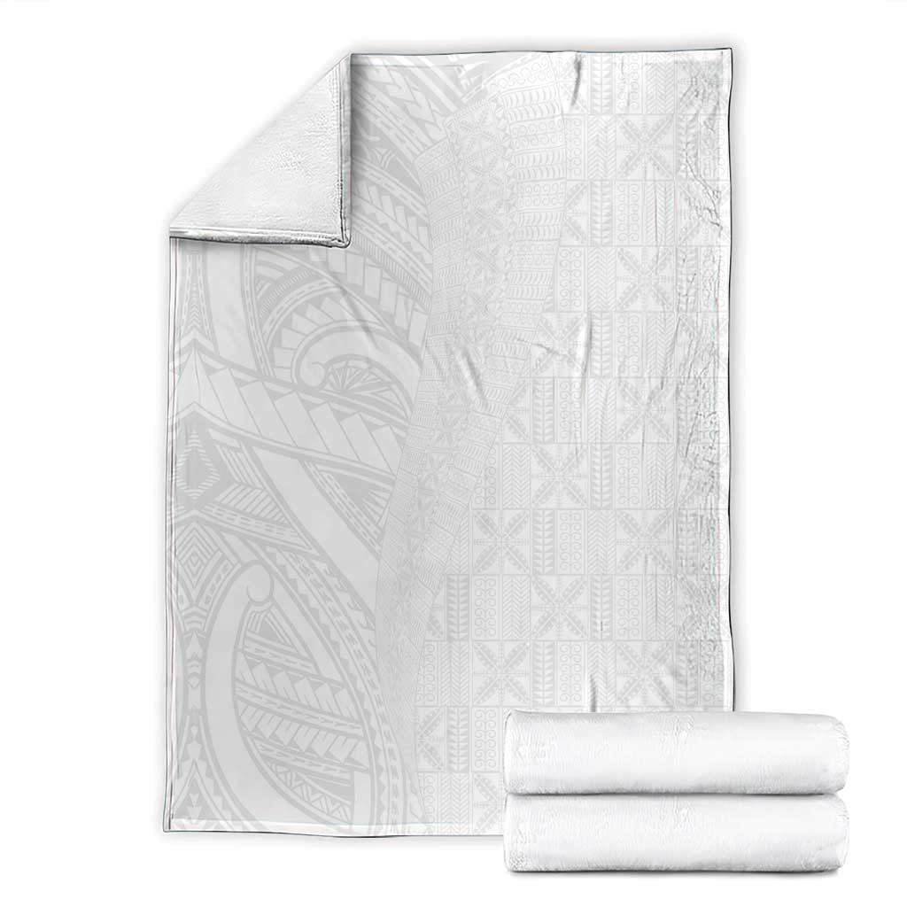 Niue White Sunday Blanket Hiapo Tribal Art Tattoos - Polynesian Pride