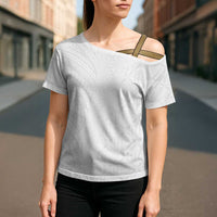 Niue White Sunday Cross Shoulder Shirt Hiapo Tribal Art Tattoos - Polynesian Pride