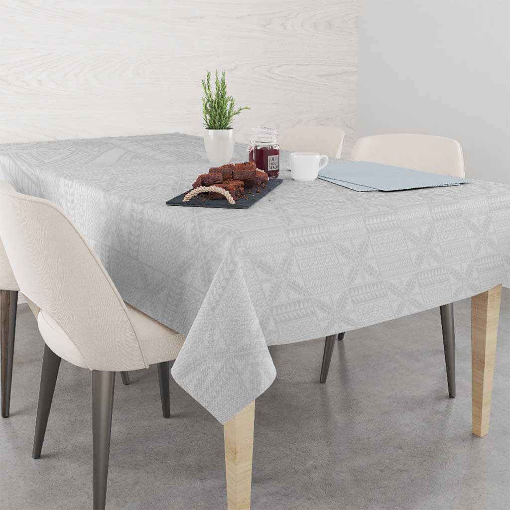 Niue White Sunday Tablecloth Hiapo Tribal Art Tattoos - Polynesian Pride