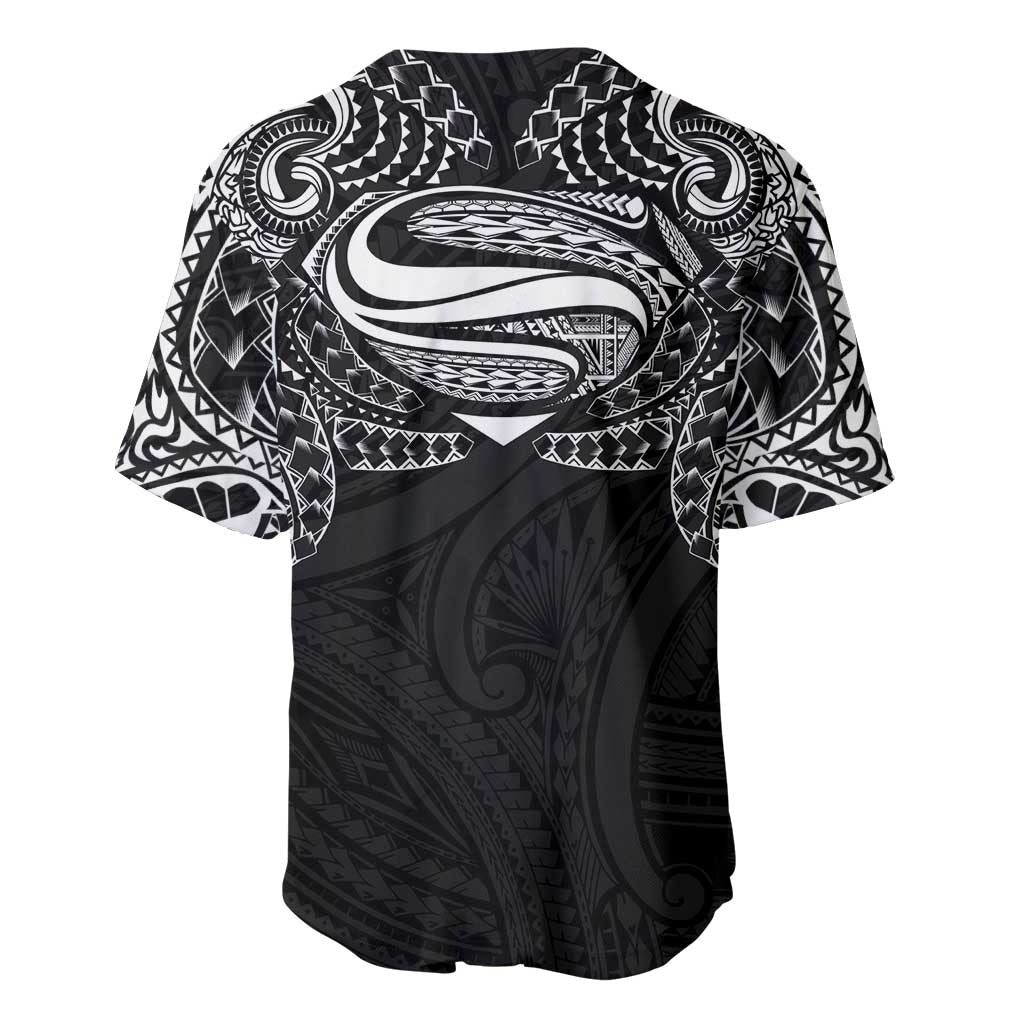 Super Samoan Traditional Tribal Art Tattoos Baseball Jersey Black Color - Polynesian Pride