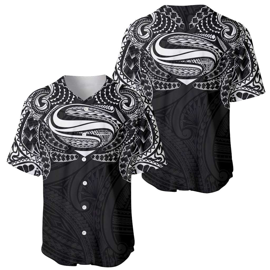 Super Samoan Traditional Tribal Art Tattoos Baseball Jersey Black Color - Polynesian Pride