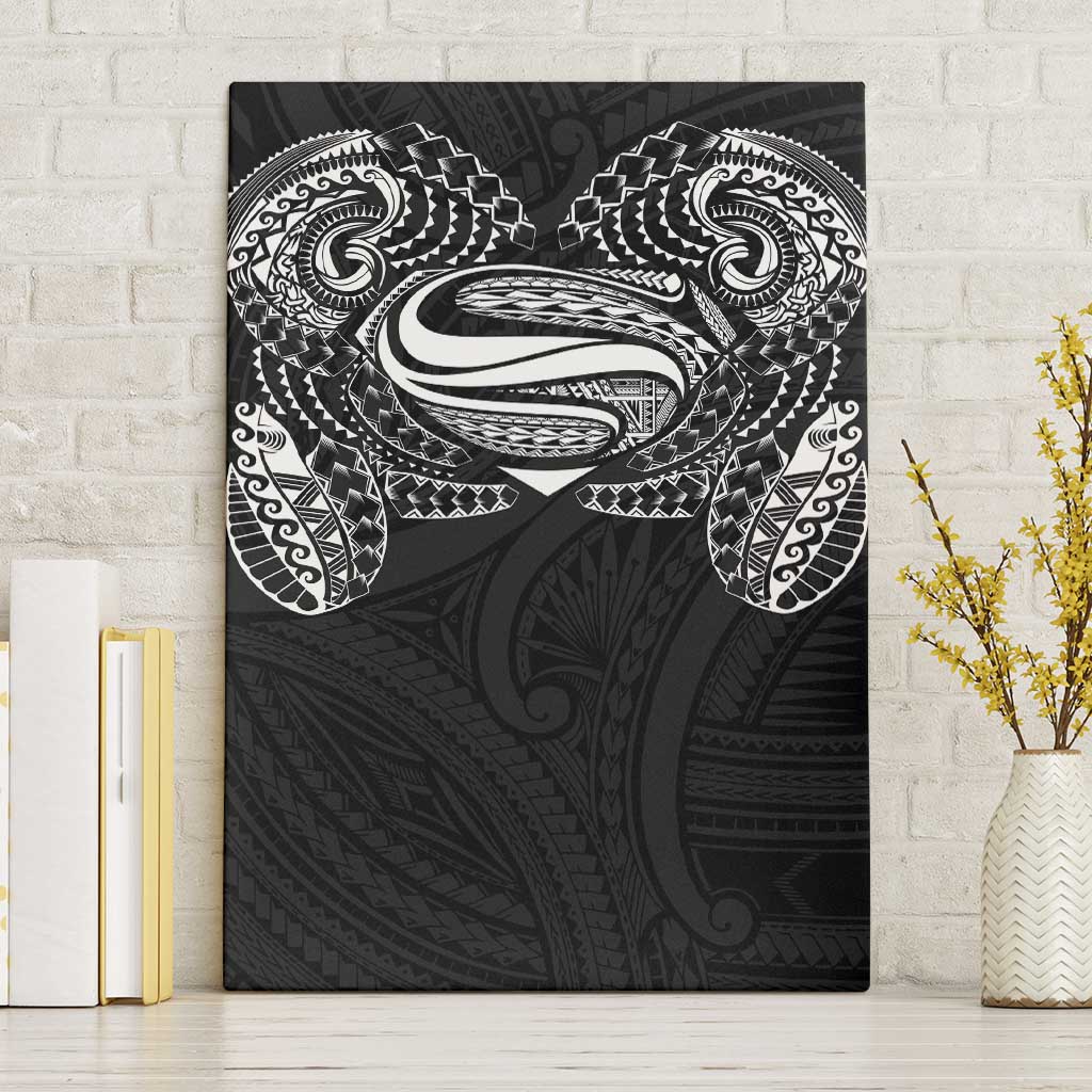 Super Samoan Traditional Tribal Art Tattoos Canvas Wall Art Black Color - Polynesian Pride