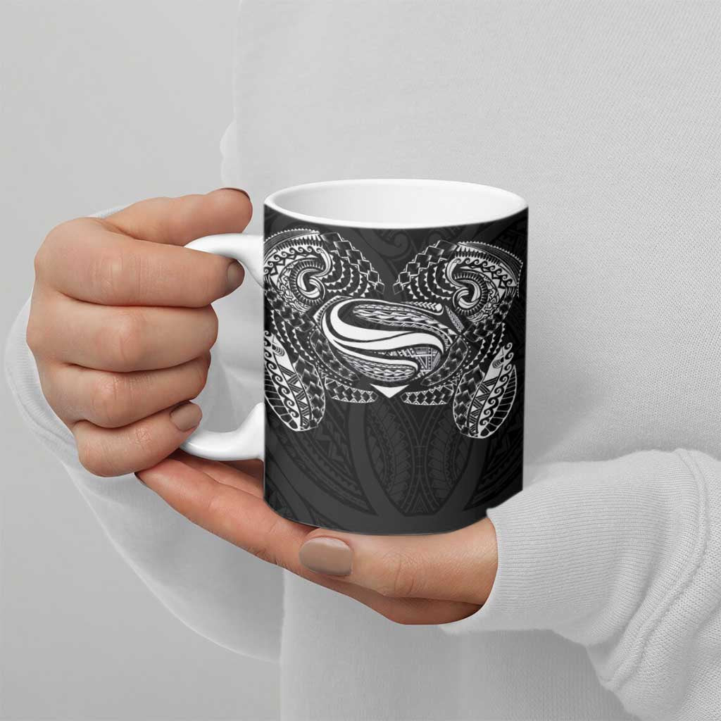 Super Samoan Traditional Tribal Art Tattoos Ceramic Mug Black Color - Polynesian Pride