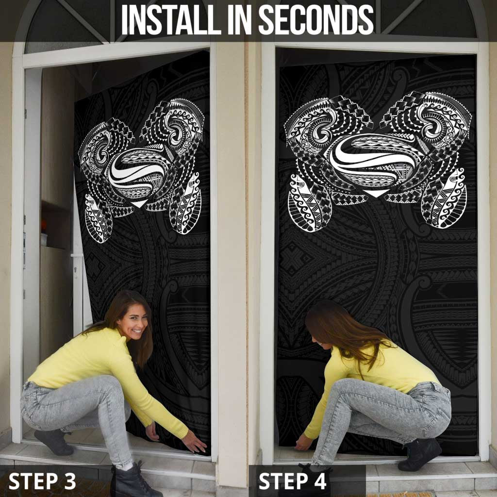 Super Samoan Traditional Tribal Art Tattoos Door Cover Black Color - Polynesian Pride