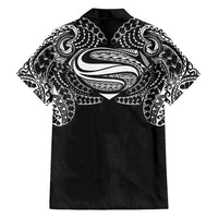 Super Samoan Traditional Tribal Art Tattoos Family Matching Short Sleeve Bodycon Dress and Hawaiian Shirt Black Color - Polynesian Pride