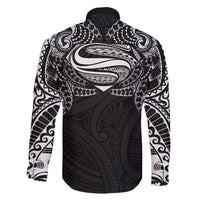 Super Samoan Traditional Tribal Art Tattoos Family Matching Tank Maxi Dress and Hawaiian Shirt Black Color - Polynesian Pride