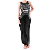 Super Samoan Traditional Tribal Art Tattoos Family Matching Tank Maxi Dress and Hawaiian Shirt Black Color - Polynesian Pride