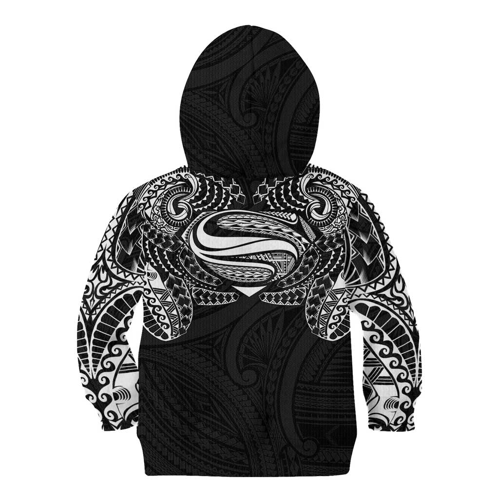 Super Samoan Traditional Tribal Art Tattoos Kid Hoodie Black Color LT03 - Polynesian Pride