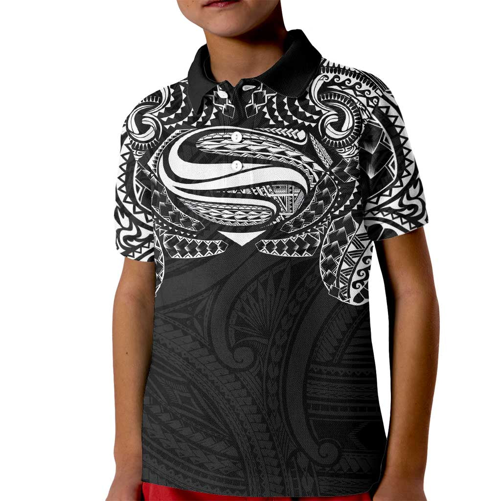 Super Samoan Traditional Tribal Art Tattoos Kid Polo Shirt Black Color LT03 Kid Black - Polynesian Pride