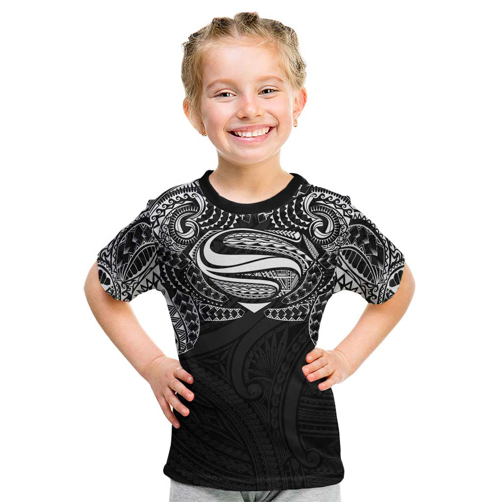 Super Samoan Traditional Tribal Art Tattoos Kid T Shirt Black Color - Polynesian Pride