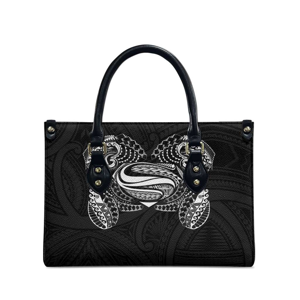 Super Samoan Traditional Tribal Art Tattoos Leather Bag Black Color - Polynesian Pride