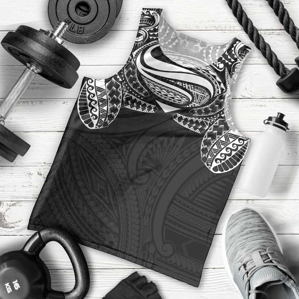 Super Samoan Traditional Tribal Art Tattoos Men Tank Top Black Color - Polynesian Pride
