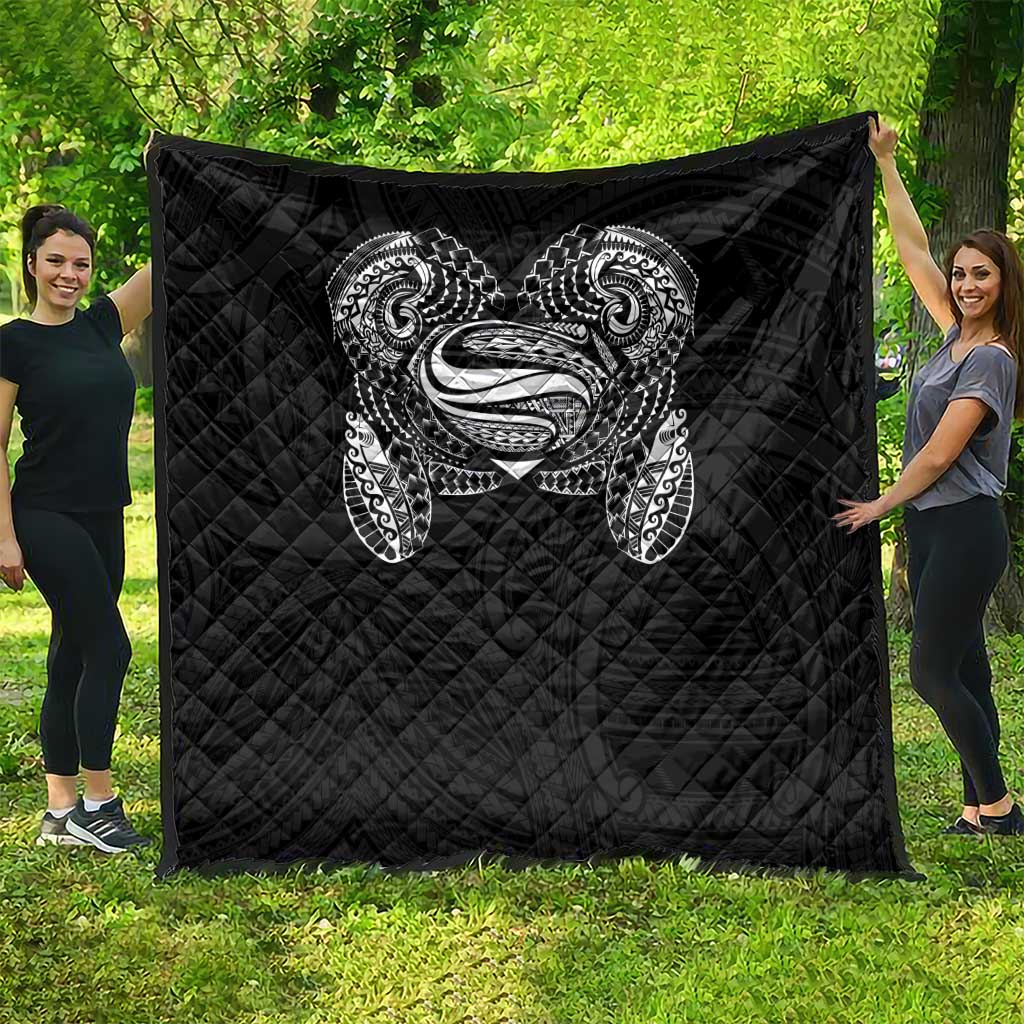 Super Samoan Traditional Tribal Art Tattoos Quilt Black Color - Polynesian Pride