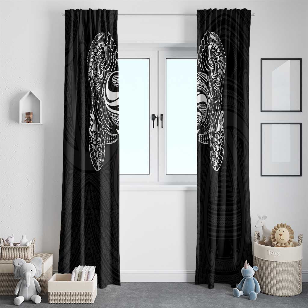 Super Samoan Traditional Tribal Art Tattoos Window Curtain Black Color - Polynesian Pride