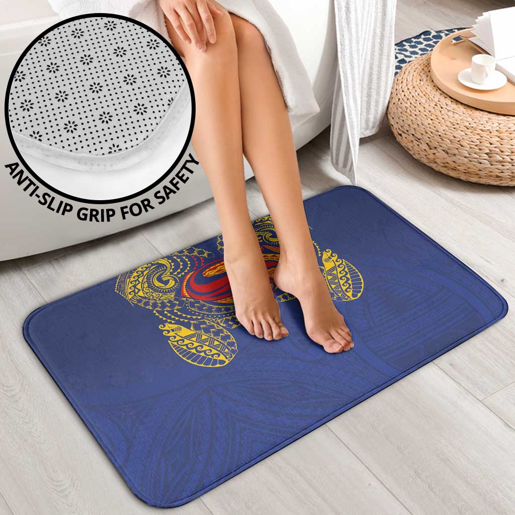 Super Samoan Traditional Tribal Art Tattoos Bathroom Set Blue Color - Polynesian Pride