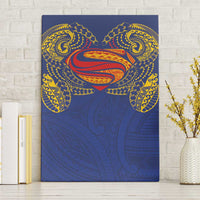 Super Samoan Traditional Tribal Art Tattoos Canvas Wall Art Blue Color - Polynesian Pride