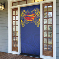 Super Samoan Traditional Tribal Art Tattoos Door Cover Blue Color - Polynesian Pride