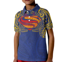 Super Samoan Traditional Tribal Art Tattoos Kid Polo Shirt Blue Color LT03 Kid Blue - Polynesian Pride
