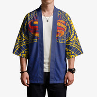 Super Samoan Traditional Tribal Art Tattoos Kimono Blue Color - Polynesian Pride