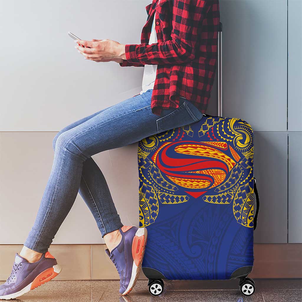 Super Samoan Traditional Tribal Art Tattoos Luggage Cover Blue Color - Polynesian Pride
