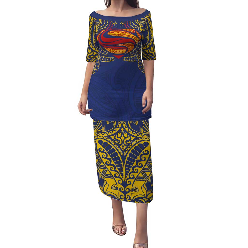 Super Samoan Traditional Tribal Art Tattoos Puletasi Blue Color - Polynesian Pride