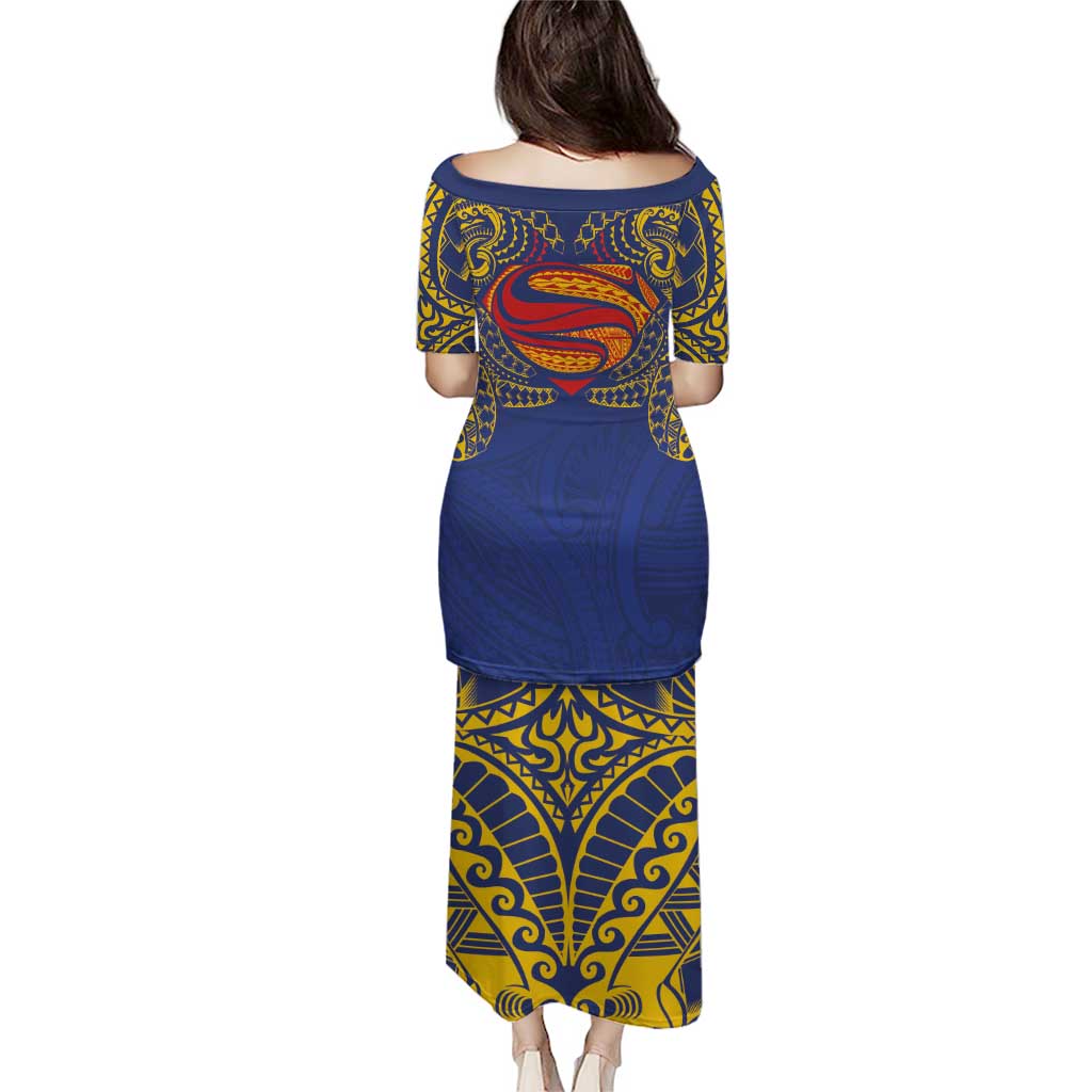 Super Samoan Traditional Tribal Art Tattoos Puletasi Blue Color - Polynesian Pride