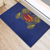 Super Samoan Traditional Tribal Art Tattoos Rubber Doormat Blue Color LT03 - Polynesian Pride