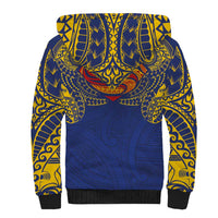 Super Samoan Traditional Tribal Art Tattoos Sherpa Hoodie Blue Color - Polynesian Pride